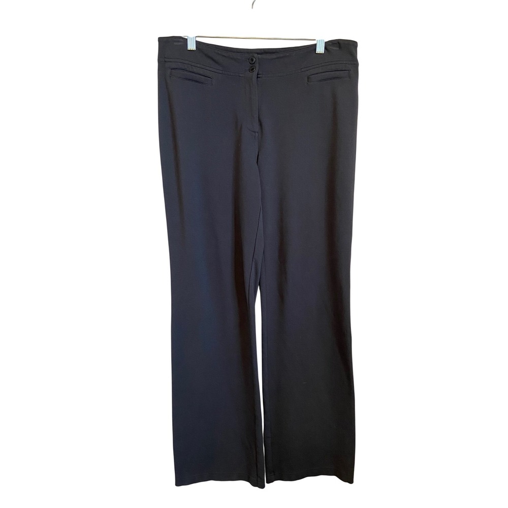 Eileen Fisher Charcoal Gray Italian Ponte Knit Wide Leg Trousers Size Medium